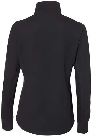 J. America 8433 Womens Omega Stretch Quarter Zip Pullover Black Triblend