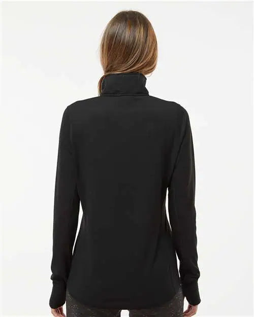 J. America 8433 Women’s Omega Stretch Quarter-zip Pullover - Black Triblend