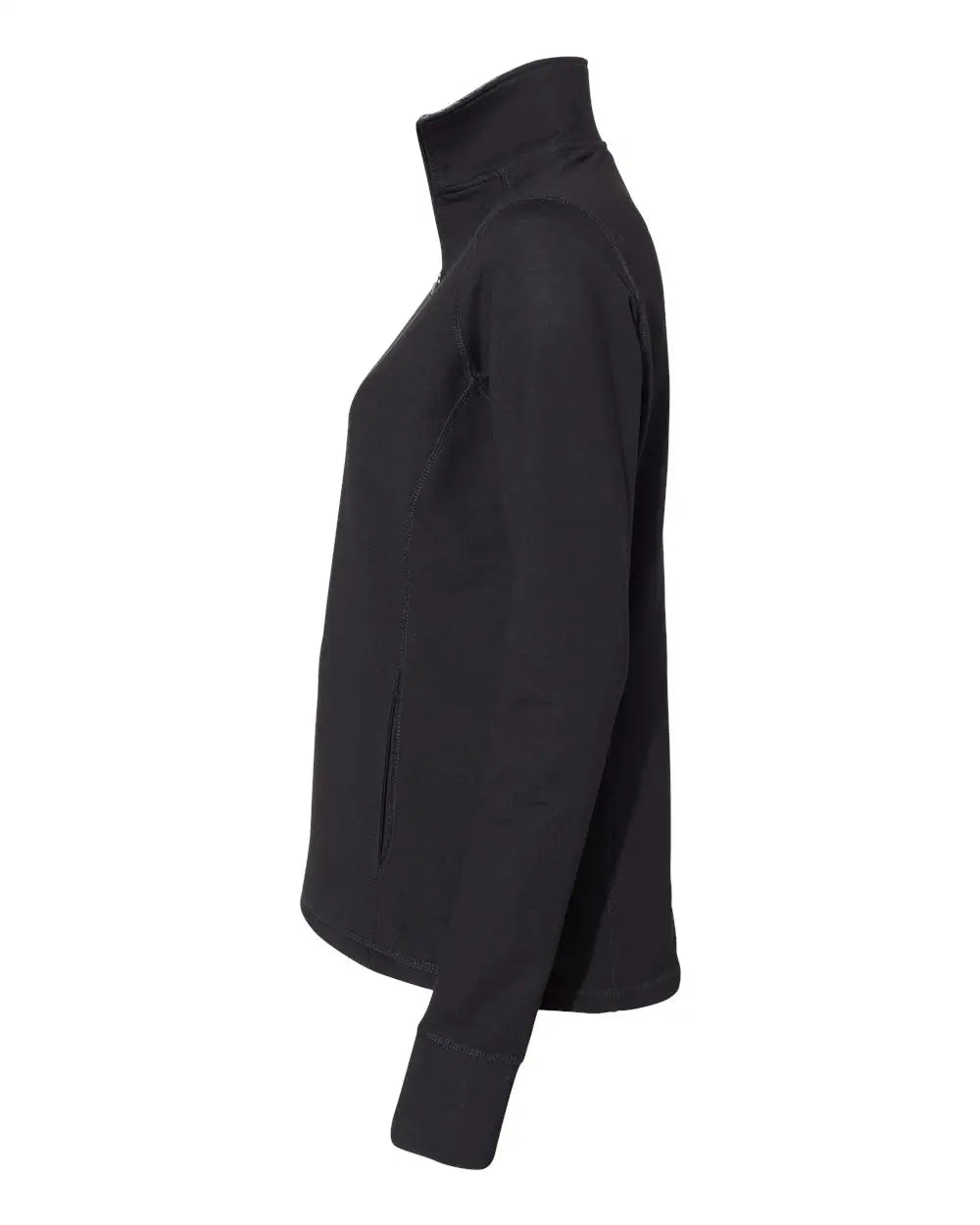 J. America 8433 Women’s Omega Stretch Quarter-zip Pullover - Black Triblend