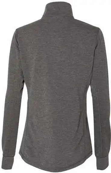 J. America 8433 Womens Omega Stretch Quarter Zip Pullover Charcoal Triblend