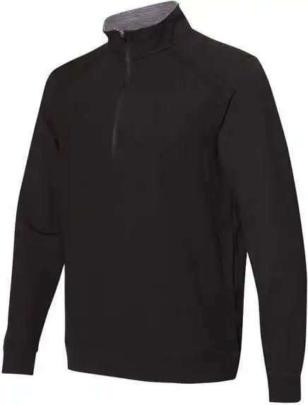 J. America 8434 Omega Stretch Quarter Zip Pullover Black Triblend