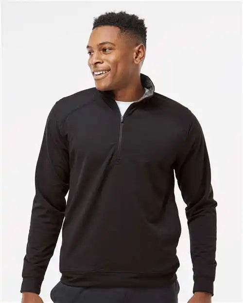 J. America 8434 Omega Stretch Quarter-zip Pullover - Black Triblend
