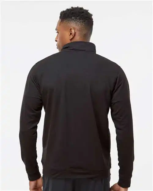 J. America 8434 Omega Stretch Quarter-zip Pullover - Black Triblend