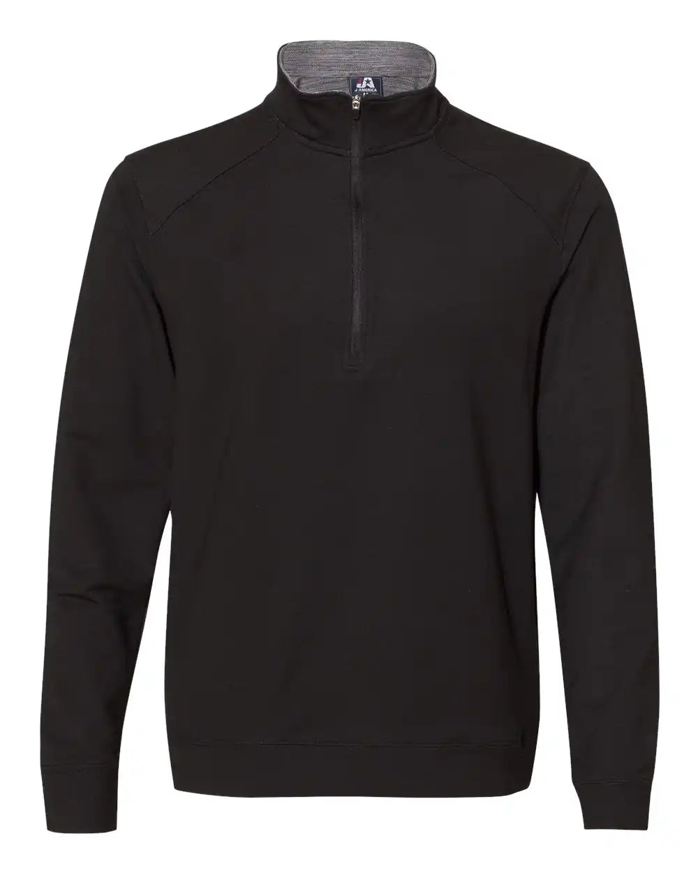 J. America 8434 Omega Stretch Quarter-zip Pullover - Black Triblend - s