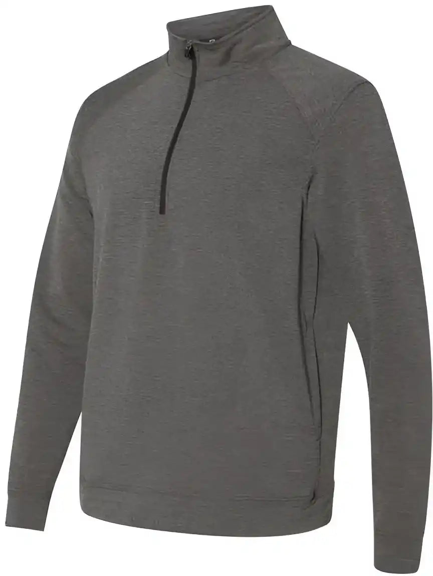 J. America 8434 Omega Stretch Quarter-zip Pullover - Charcoal Triblend