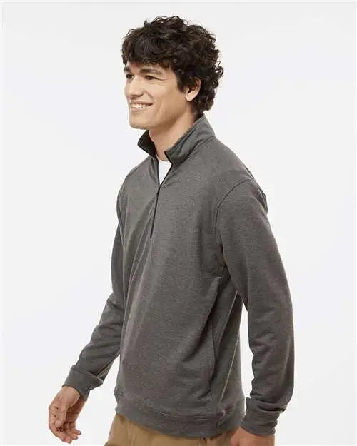 J. America 8434 Omega Stretch Quarter-zip Pullover - Charcoal Triblend