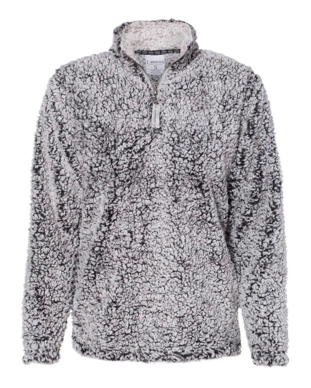 J. America 8451 Women’s Epic Sherpa Quarter-zip Pullover - Black Heather - s