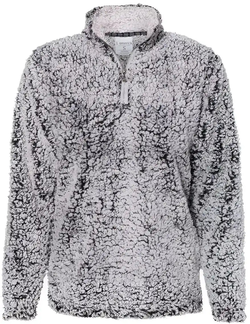 J. America 8451 Womens Epic Sherpa Quarter-zip Pullover - Black Heather