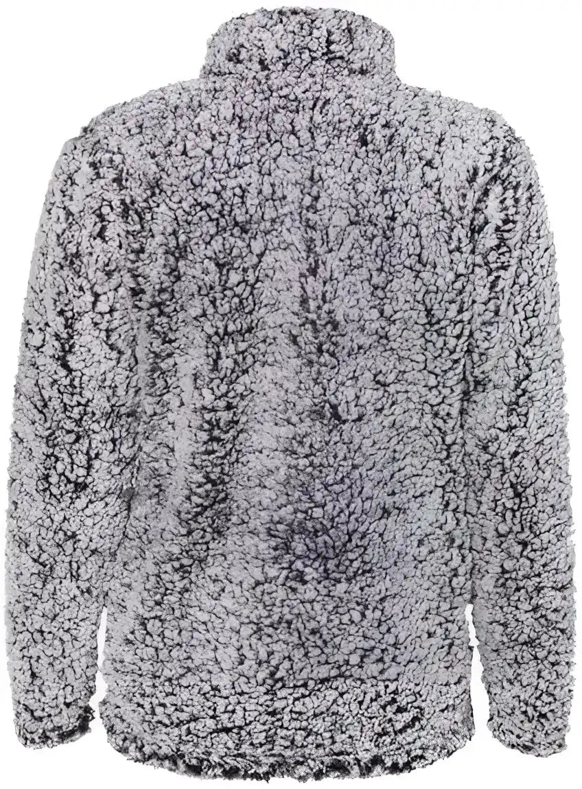 J. America 8451 Womens Epic Sherpa Quarter-zip Pullover - Black Heather