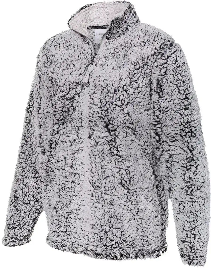 J. America 8451 Womens Epic Sherpa Quarter-zip Pullover - Black Heather