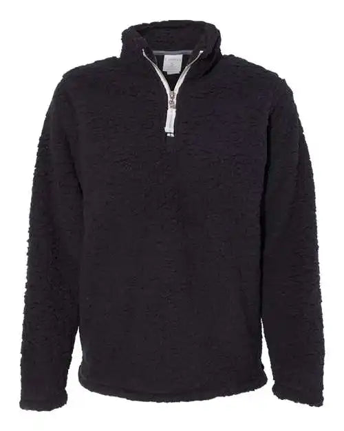 J. America 8451 Womens Epic Sherpa Quarter-zip Pullover - Black