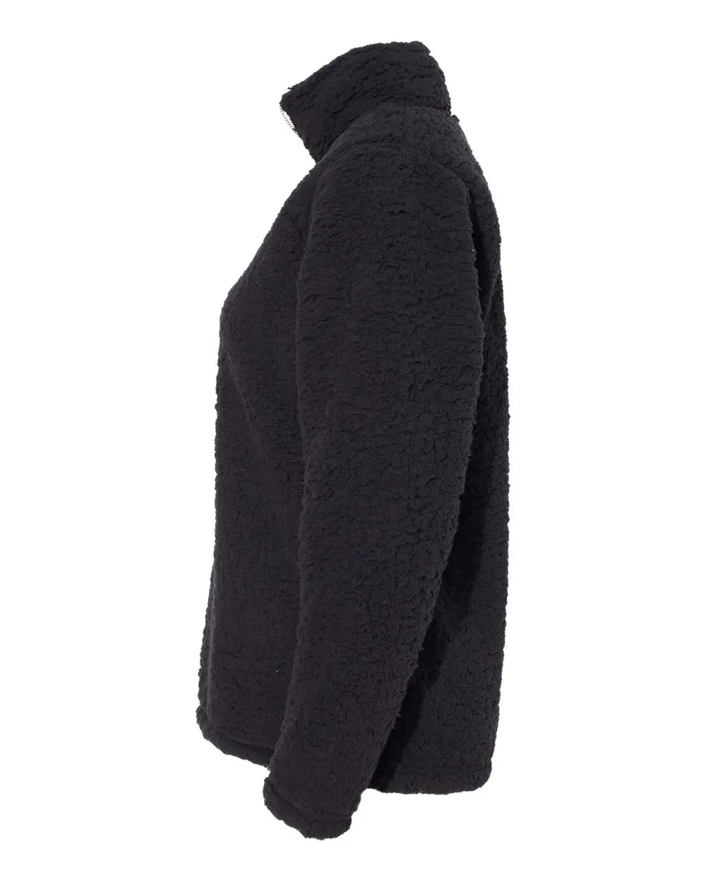 J. America 8451 Women’s Epic Sherpa Quarter-zip Pullover - Black