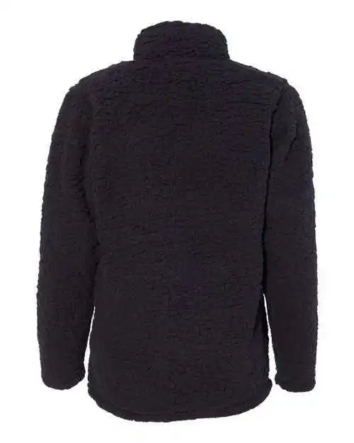 J. America 8451 Womens Epic Sherpa Quarter-zip Pullover - Black