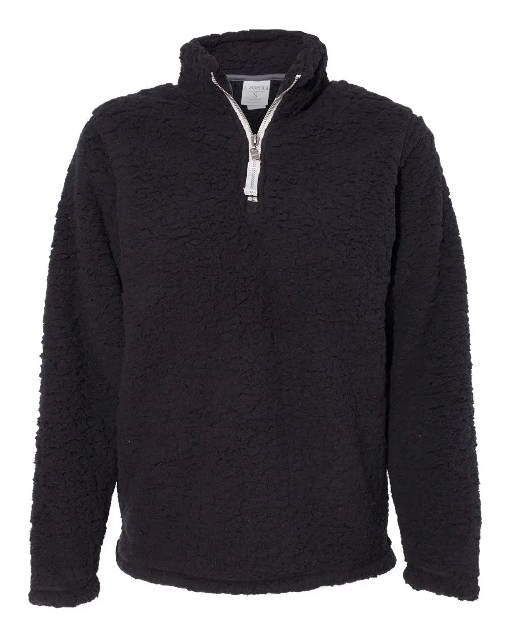 J. America 8451 Women’s Epic Sherpa Quarter-zip Pullover - Black - s