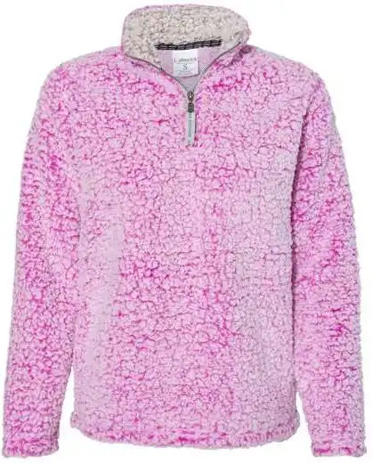 J. America 8451 Womens Epic Sherpa Quarter-zip Pullover - Magenta Heather