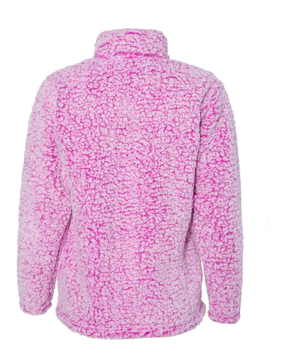 J. America 8451 Women’s Epic Sherpa Quarter-zip Pullover - Magenta Heather - s