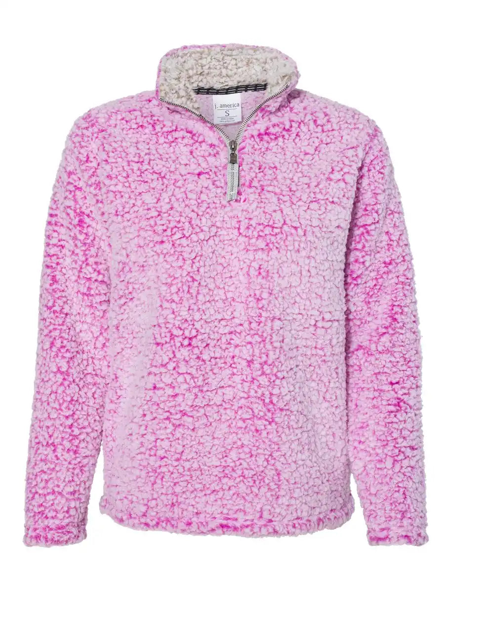 J. America 8451 Women’s Epic Sherpa Quarter-zip Pullover - Magenta Heather - s