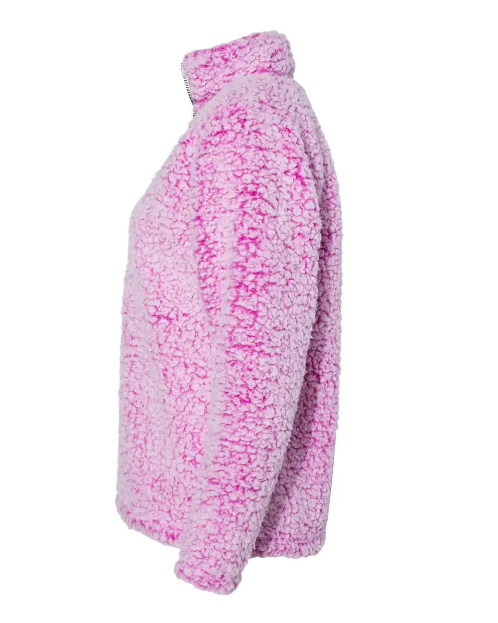 J. America 8451 Women’s Epic Sherpa Quarter-zip Pullover - Magenta Heather