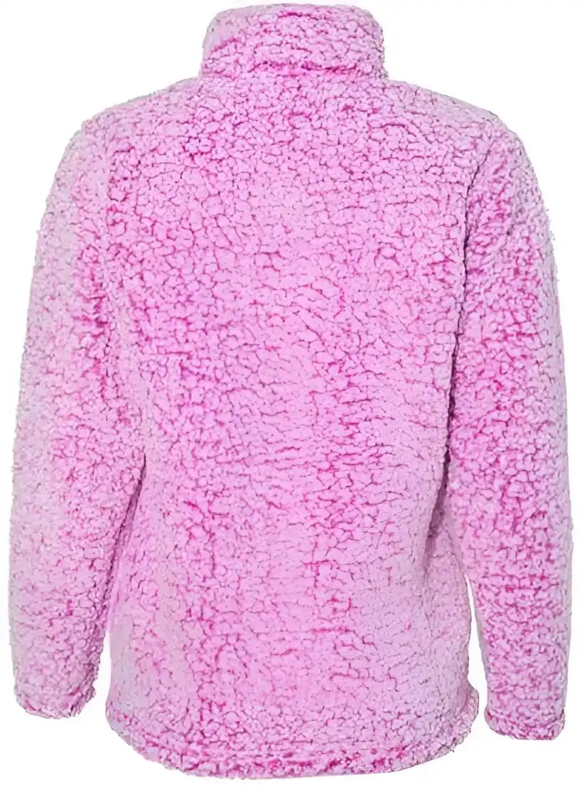 J. America 8451 Womens Epic Sherpa Quarter-zip Pullover - Magenta Heather