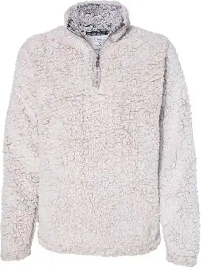 J. America 8451 Womens Epic Sherpa Quarter Zip Pullover Oatmeal Heather
