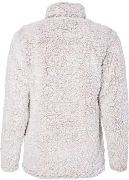 J. America 8451 Womens Epic Sherpa Quarter Zip Pullover Oatmeal Heather