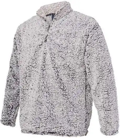 J. America 8454 Sherpa Quarter Zip Pullover Black Heather