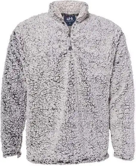 J. America 8454 Sherpa Quarter Zip Pullover Black Heather