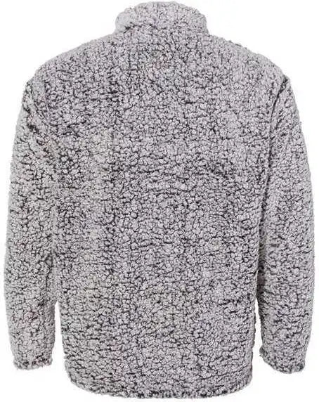 J. America 8454 Sherpa Quarter Zip Pullover Black Heather