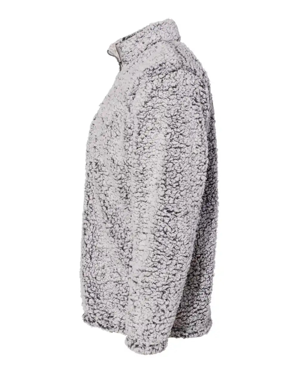 J. America 8454 Sherpa Quarter-zip Pullover - Black Heather