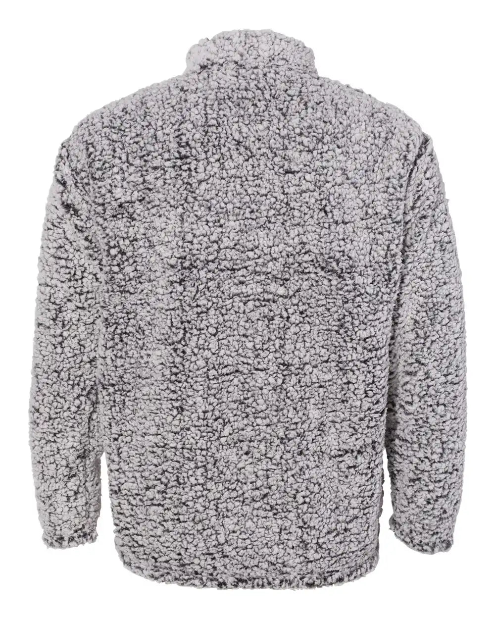 J. America 8454 Sherpa Quarter-zip Pullover - Black Heather - s