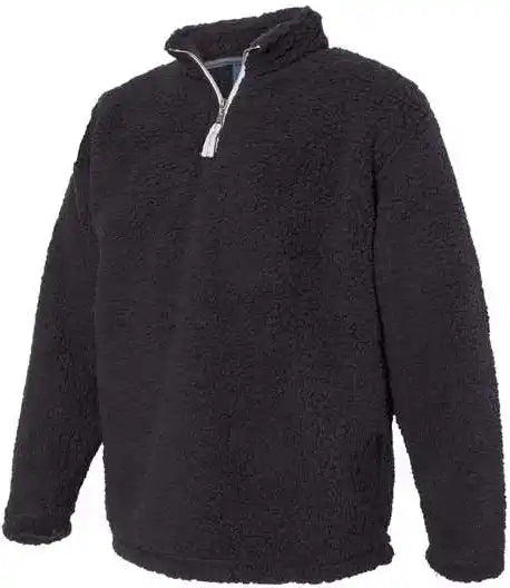 J. America 8454 Sherpa Quarter-zip Pullover - Black