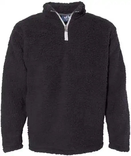 J. America 8454 Sherpa Quarter-zip Pullover - Black