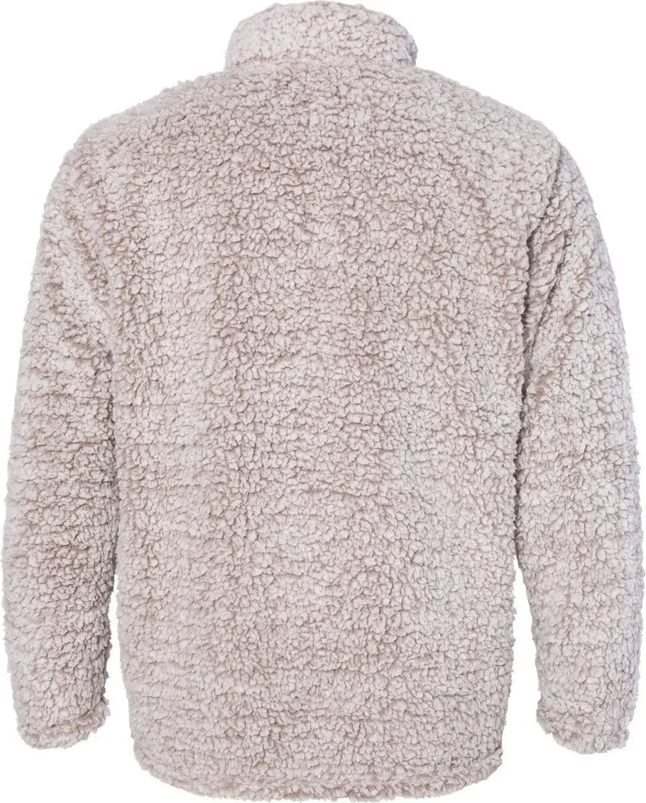 J. America 8454 Sherpa Quarter-zip Pullover - Oatmeal Heather - Sand / s