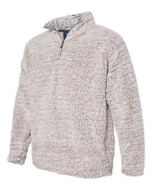 J. America 8454 Sherpa Quarter-zip Pullover - Oatmeal Heather