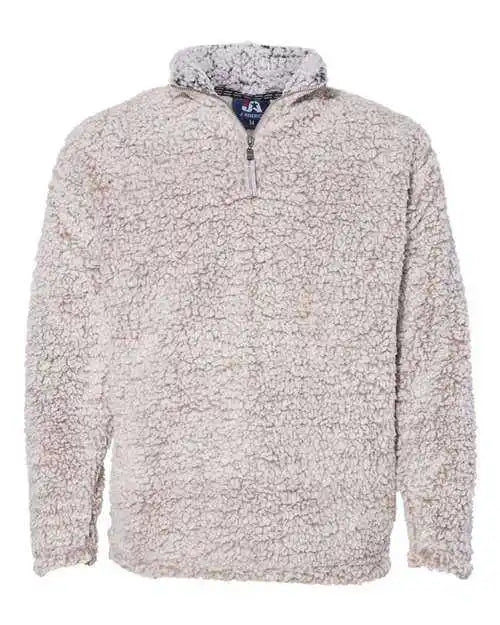 J. America 8454 Sherpa Quarter-zip Pullover - Oatmeal Heather