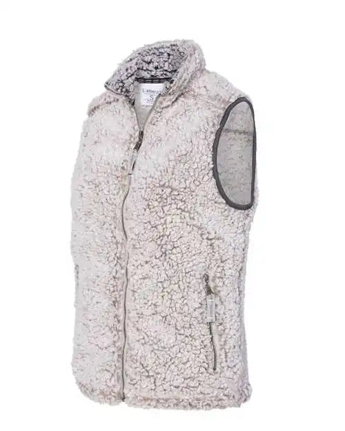 J. America 8456 Womens Epic Sherpa Full-zip Vest - Oatmeal Heather