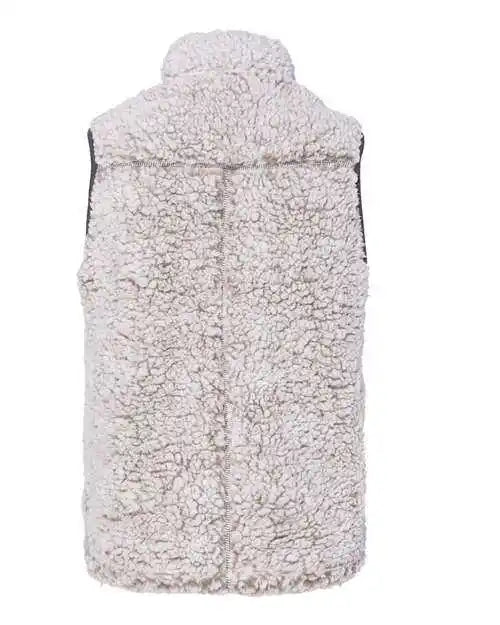 J. America 8456 Womens Epic Sherpa Full-zip Vest - Oatmeal Heather