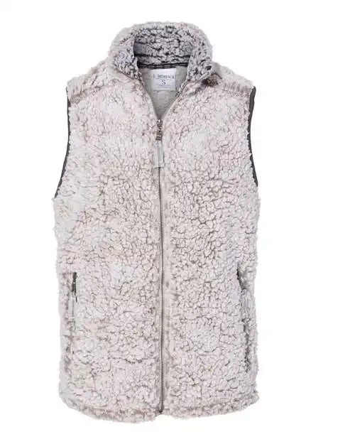 J. America 8456 Womens Epic Sherpa Full-zip Vest - Oatmeal Heather