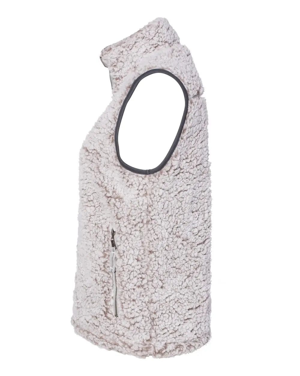 J. America 8456 Women’s Epic Sherpa Full-zip Vest - Oatmeal Heather