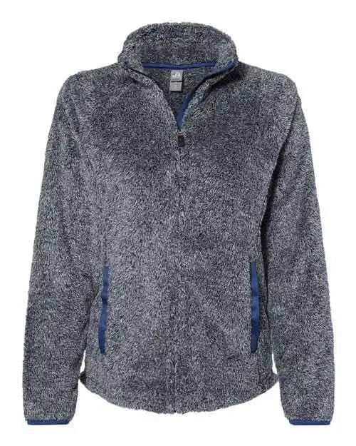 J. America 8463 Women’s Boundary Shag Frosty Sherpa Full-zip - Navy