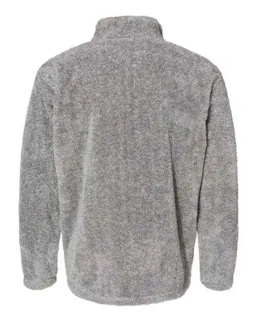 J. America 8464 Boundary Shag Frosty Sherpa Quarter-zip Pullover - Grey