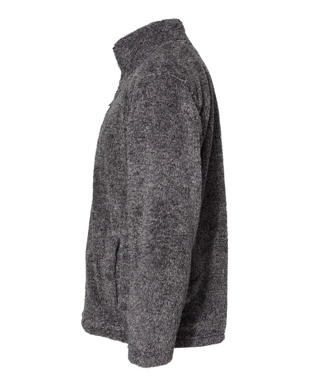 J. America 8464 Boundary Shag Frosty Sherpa Quarter-zip Pullover - Black