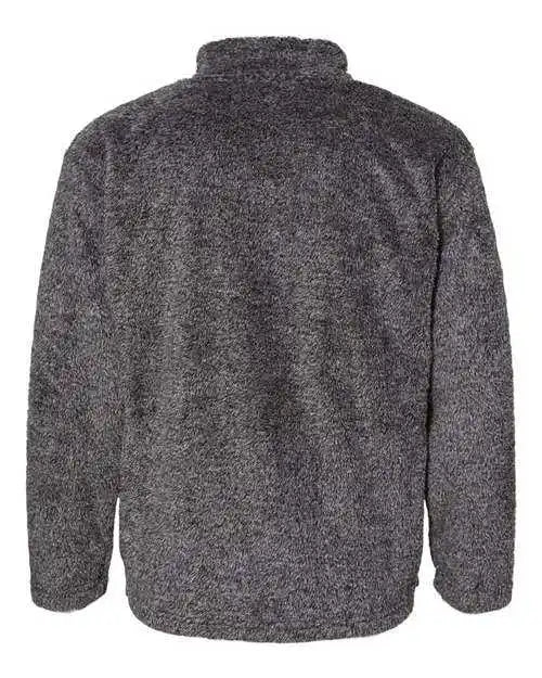 J. America 8464 Boundary Shag Frosty Sherpa Quarter-zip Pullover - Black
