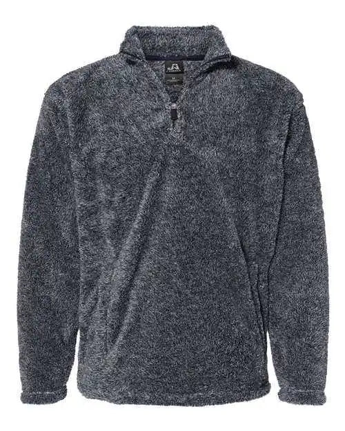 J. America 8464 Boundary Shag Frosty Sherpa Quarter-zip Pullover - Navy