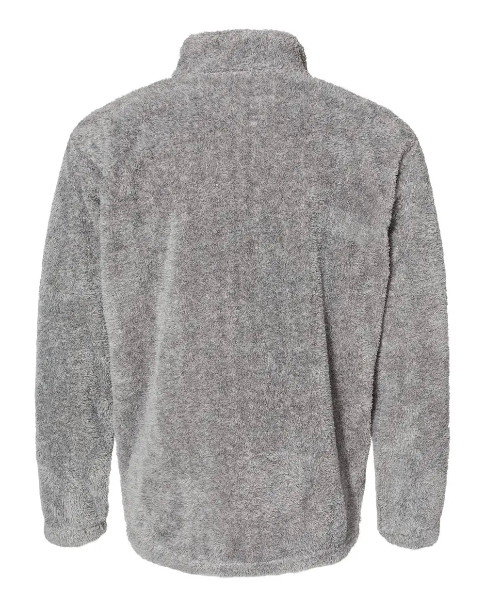 J. America 8464 Boundary Shag Frosty Sherpa Quarter-zip Pullover - Grey
