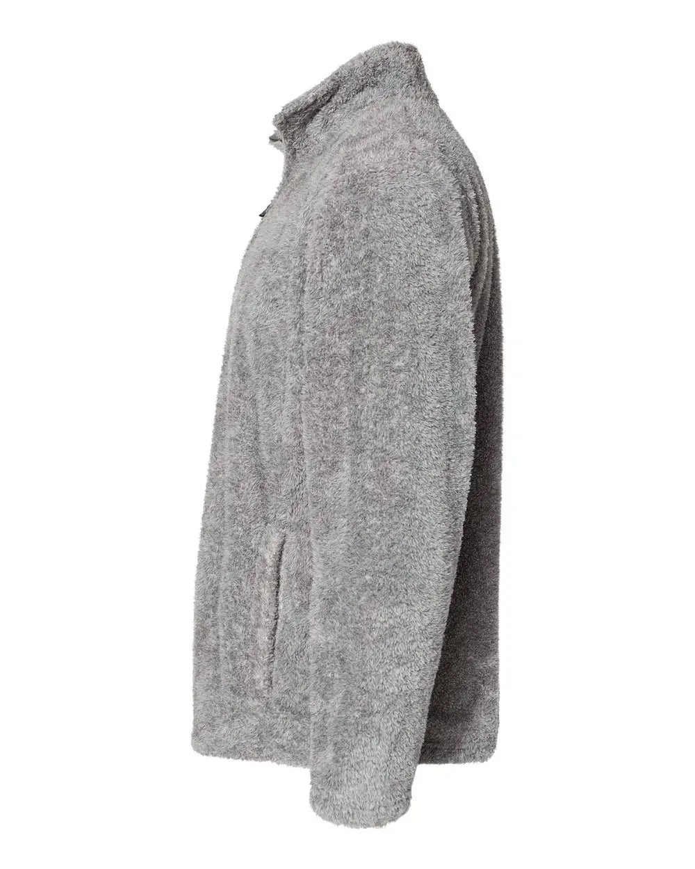 J. America 8464 Boundary Shag Frosty Sherpa Quarter-zip Pullover - Grey