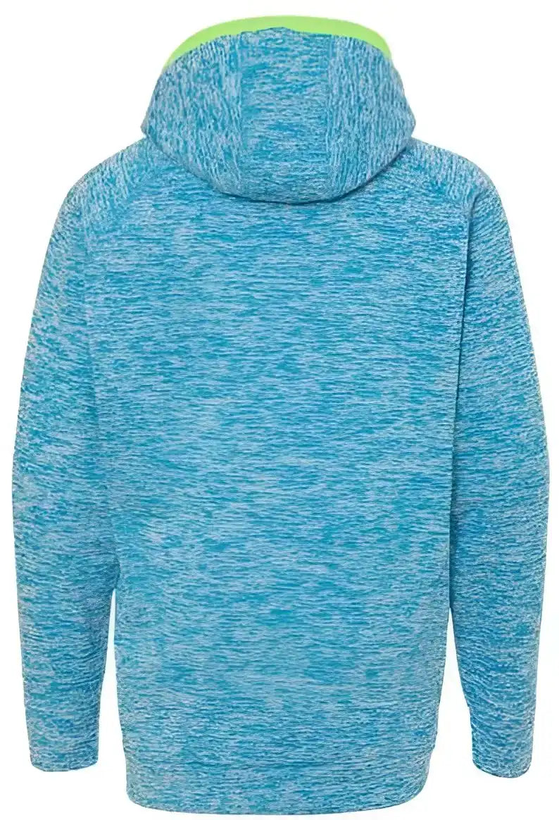 J. America 8610 Youth Cosmic Fleece Hooded Sweatshirt Electric Blue Neon Green