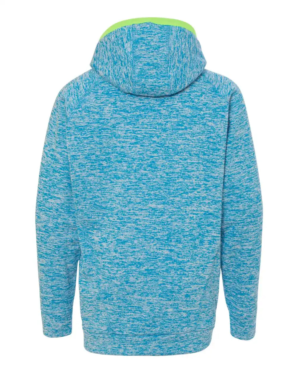 J. America 8610j Youth Cosmic Fleece Hooded Sweatshirt - 8610 - Electric Blue Neon Green - Blue/ / l