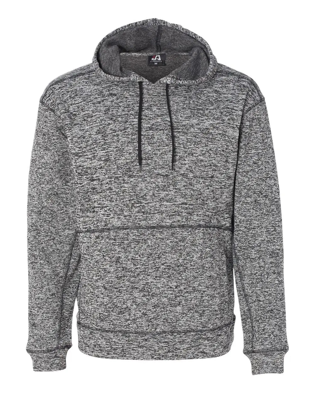 J. America 8613 Cosmic Fleece Hooded Sweatshirt - Charcoal Fleck - Dark Gray / s