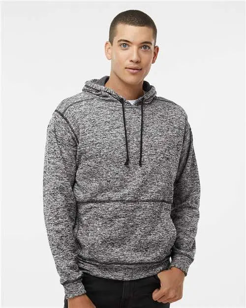 J. America 8613 Cosmic Fleece Hooded Sweatshirt - Charcoal Fleck